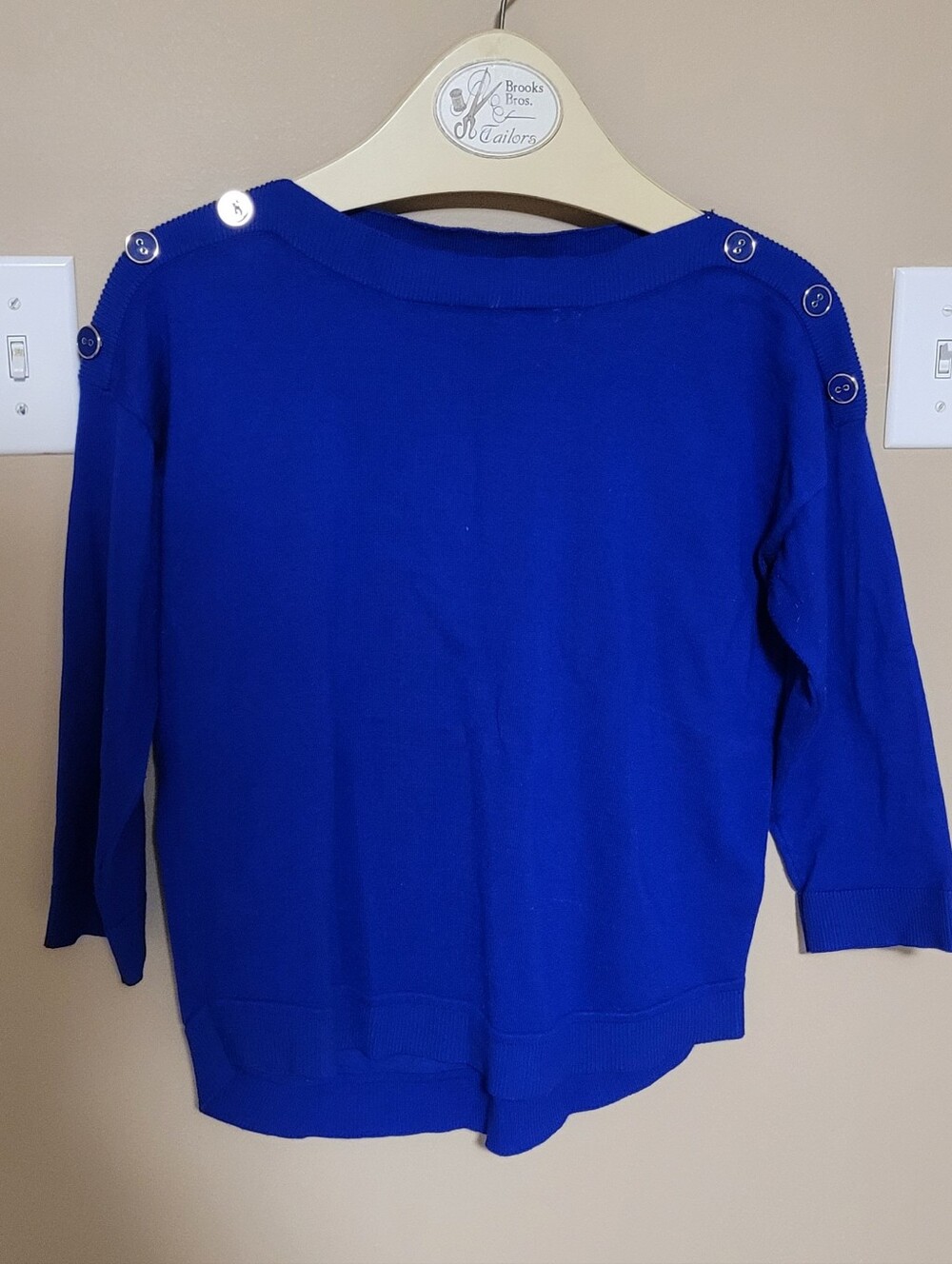 💚Free In Any Bundle Over $10 Cobalt Blue Button-Shoulder Sweater